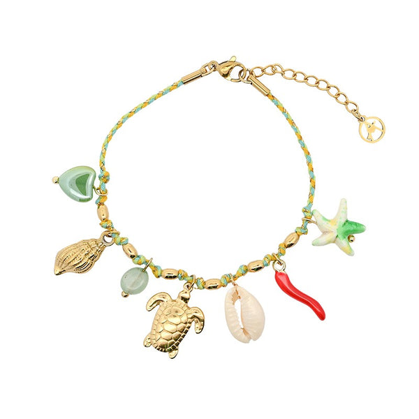 Amorino, Gift Boxed, Green Marine Charm Bracelet