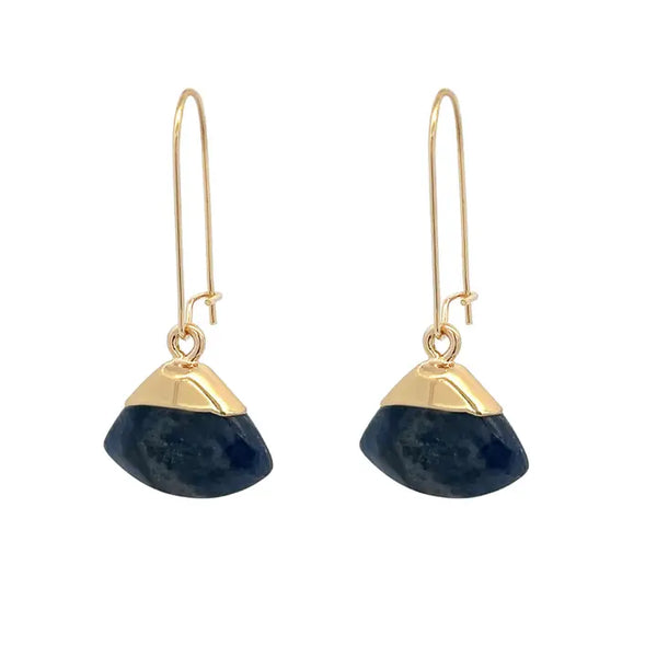 Amorino Gift Boxed, Navy Blue Stone Drop Earrings