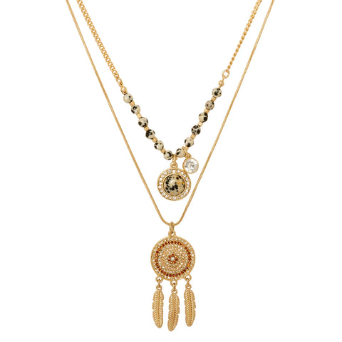 Bibi Bijoux Gold Dreamcatcher Layered Necklace