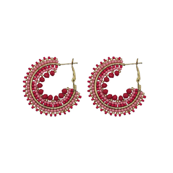 The Narratives Fuchsia Mix Mini Ombre Hoop Earrings