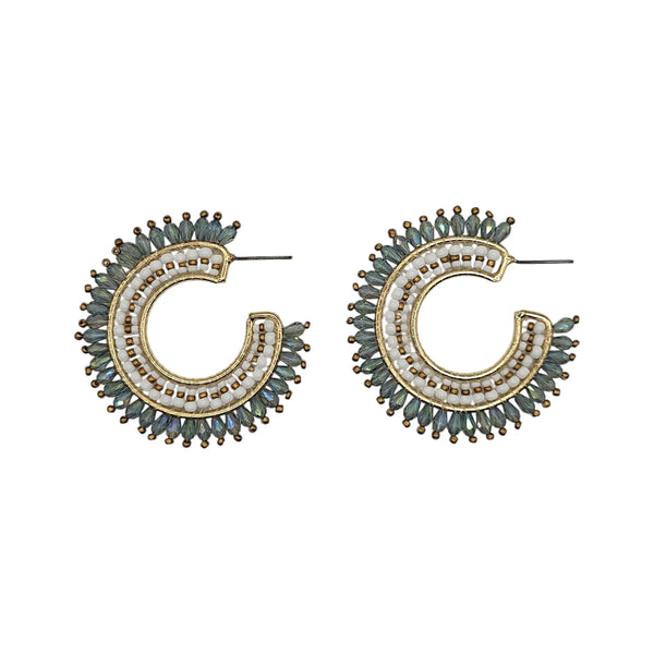 The Narratives Aqua & Bronze Beaded Earrings