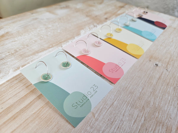 Studio 23 Blush Pink Curved Porcelain Disc Earrings