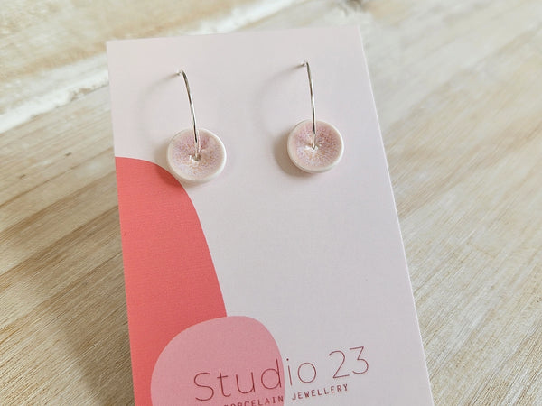 Studio 23 Blush Pink Curved Porcelain Disc Earrings