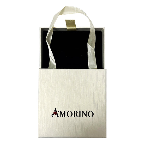 Amorino Gift Boxed, Blush Natural Heart Stone, Silver Drop Earrings