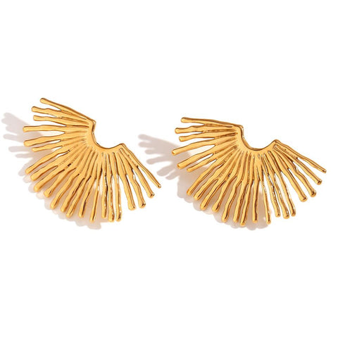 Last True Angel Gold Sunray Statement Earrings