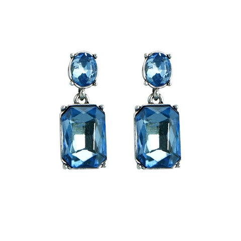 Last True Angel Denim Blue Crystal Stud Earrings