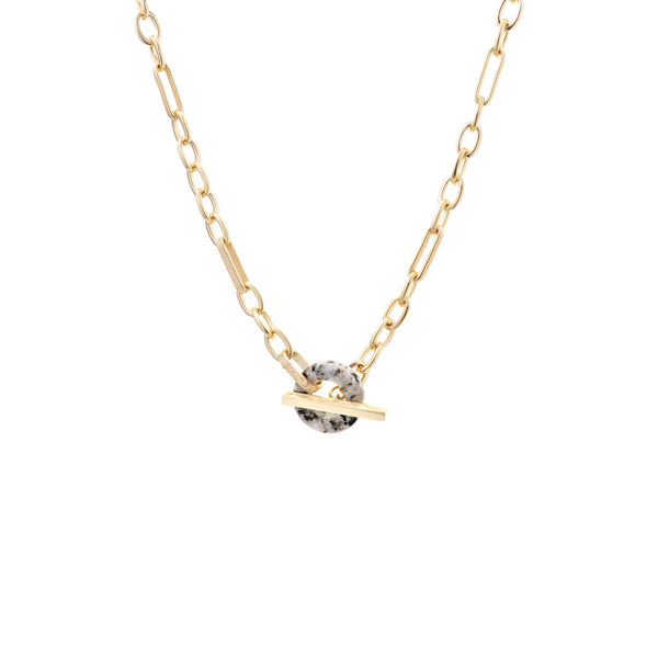 Tutti & Co Gold Quartz T-Bar Necklace