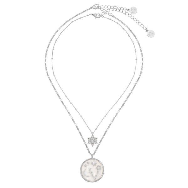 KT Bibi Bijoux 'Starry Sky' Silver Mother Of Pearl Layered Necklace