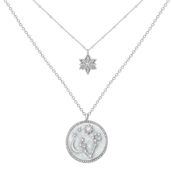 KT Bibi Bijoux 'Starry Sky' Silver Mother Of Pearl Layered Necklace