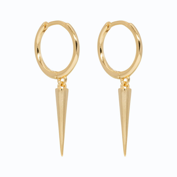 Piccadilly Lily Gold Plated (Sterling Silver)  Spike Huggie Hoop Earrings