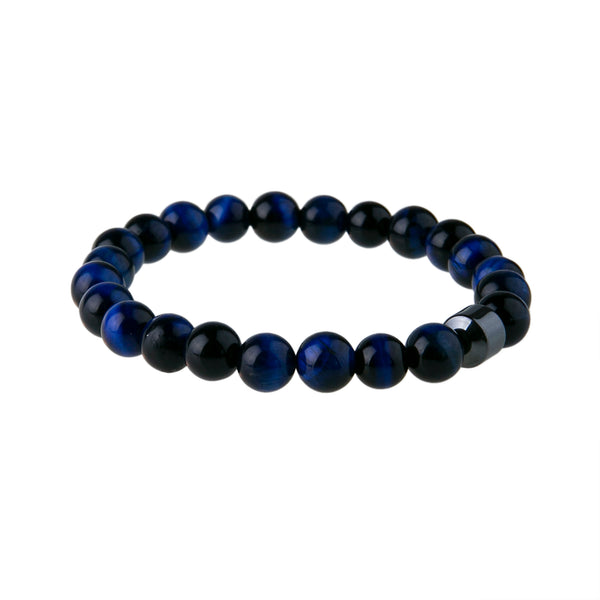 Piccadilly Lily Blue Tiger Eye Gemstone Stretch Bracelet.