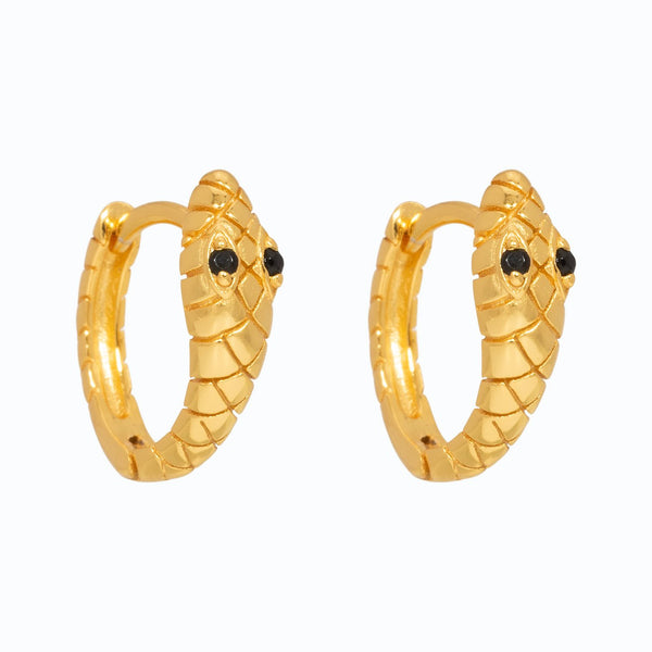 Piccadilly Lily Gold Plated (Sterling Silver) Snake  Huggie Earrings