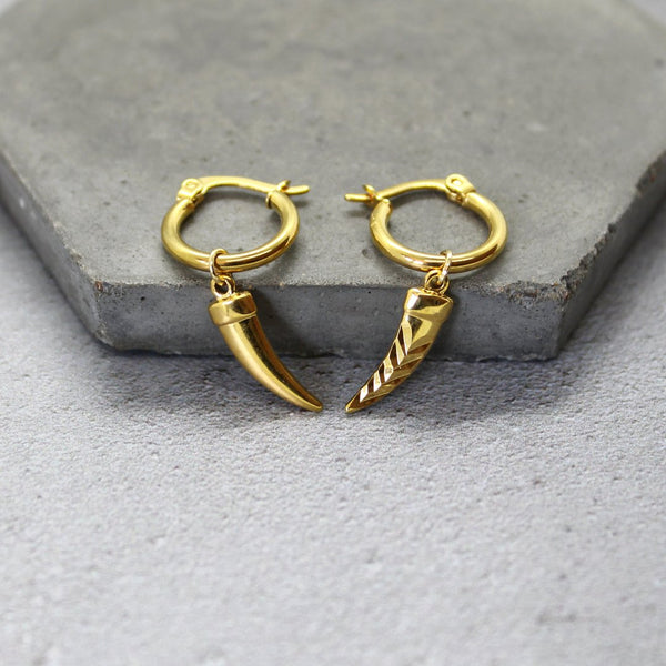 Mara Studio Gold Filled Horn Hoop Earrings