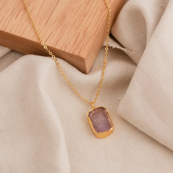 El Joyero Raw Amethyst Gemstone Necklace