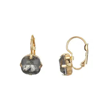 Belle Jewellery Grey Crystal Sleeper Earrings