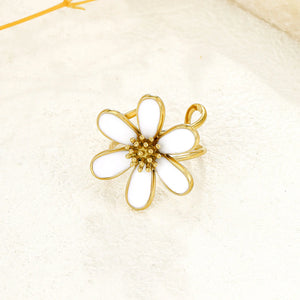 Eclat Paris, White Petal, Adjustable Ring