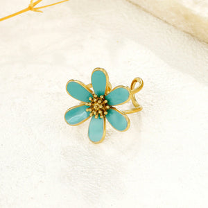Eclat Paris Blue Petal Adjustable Ring
