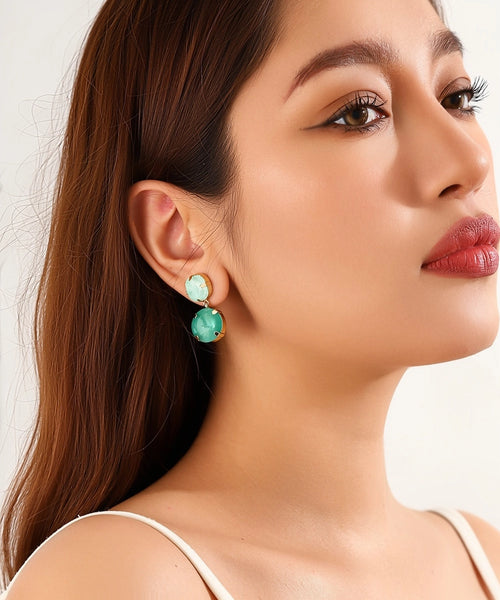Blossom Bright Pink Glass Crystal Stud Earrings