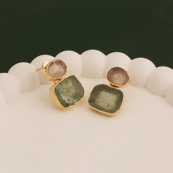 el-joyero-handmade-raw-rose-quartz-aquamarine-gemstone-stud-earrings