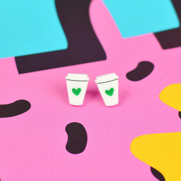 Silly Loaf Coffee Cup Stud Earrings