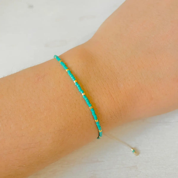 Atteline Green & Gold Miyuki Bead Braceelt