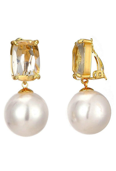 Belle Jewellery White Crystal Statement Clip On Earrings