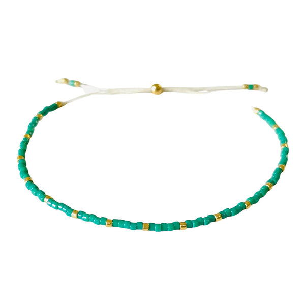Atteline Green & Gold Miyuki Bead Braceelt