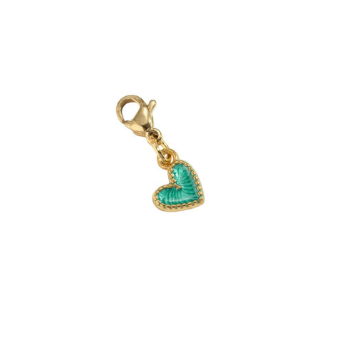 Cosmos Green Heart Charm for Charm Necklace/Bracelet
