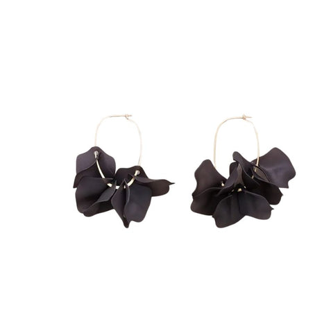 Sonat Black Resin Petal Drop Earrings