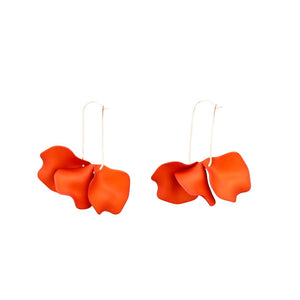 Sonata Burnt Orange Resin Petal Statement Hoop Earrings