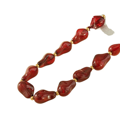 Eclat Paris Burgundy Resin Statement Necklace