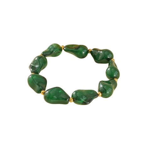Eclat Paris Green Resin Stretch Bracelet