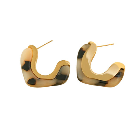 Eclat Paris Leopard Print Resin Statement Earrings