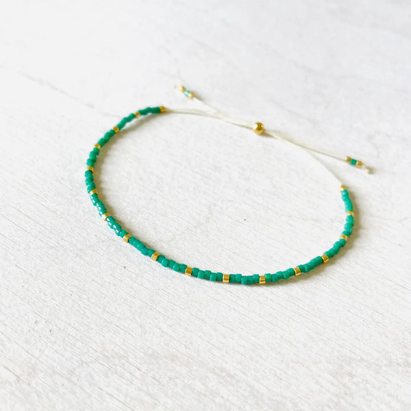 Atteline Green & Gold Miyuki Bead Braceelt