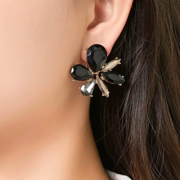 Belle Jewellery Green Crystal Statement Clip On Earrings