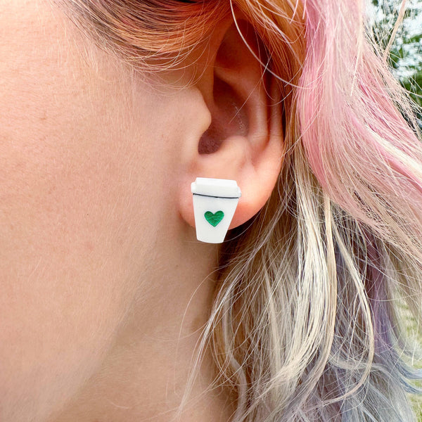Silly Loaf Coffee Cup Stud Earrings