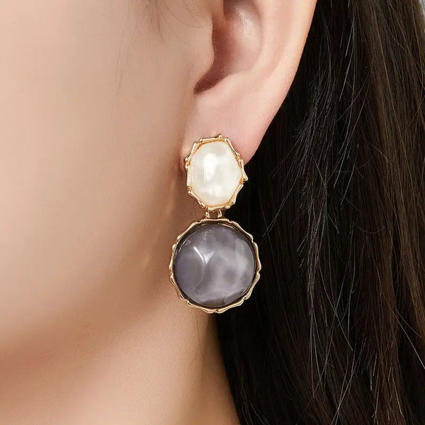 Belle Jewellery Black & Ivory Statement Resin Clip On Earrings