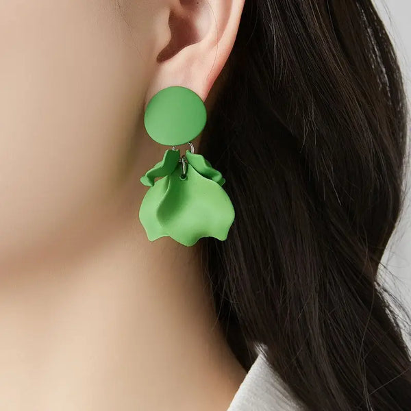 Belle Jewellery Statement Green Acrylic Clip On Earrings