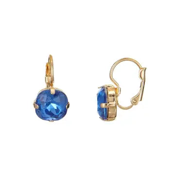 Belle Jewellery Sapphire Blue Crystal Sleeper Earrings
