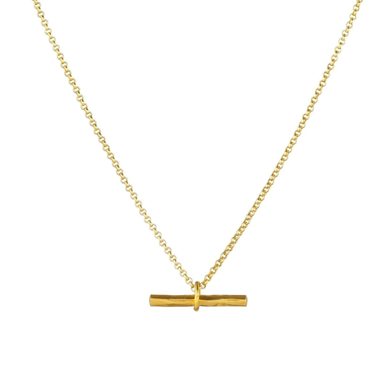 One & Eight Gold Willow T-Bar necklace