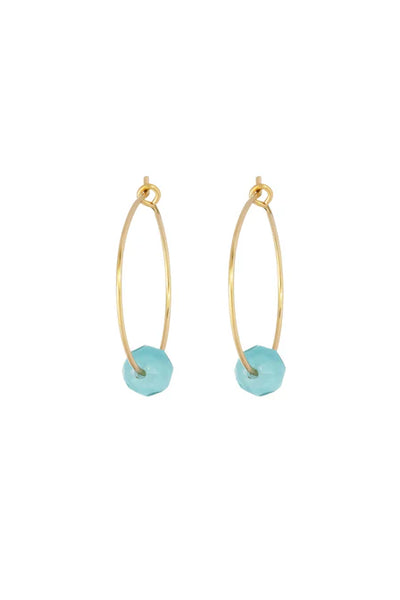 One & Eight Amazonite Hoop Earrings