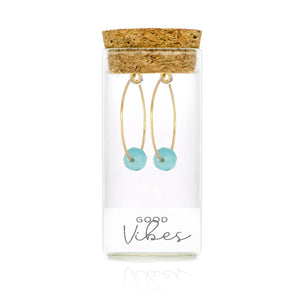 One & Eight Amazonite Hoop Earrings