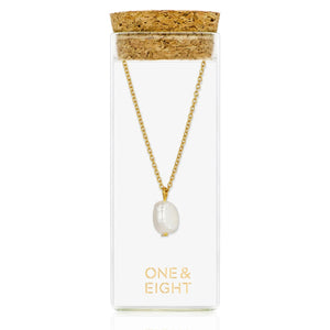 One & Eight Gold Pearl Necklace