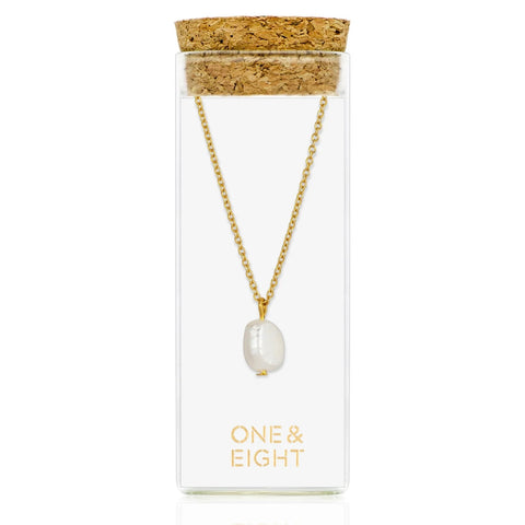 One & Eight Gold Pearl Necklace