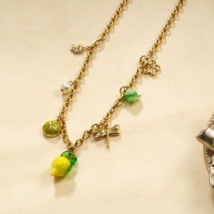 Eclat Paris, Gold Chain, Lemon Charm Necklace