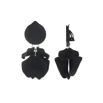 Belle Jewellery Black Acrylic Clip On Statement Earrings
