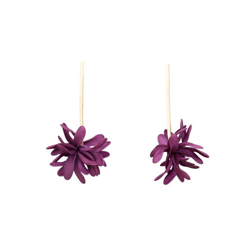 Sonata Statement Purple Resin Petal Stud Earrings