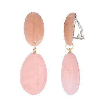 Belle Jewellery Pale Pink Resin Statement Clip On Earrings