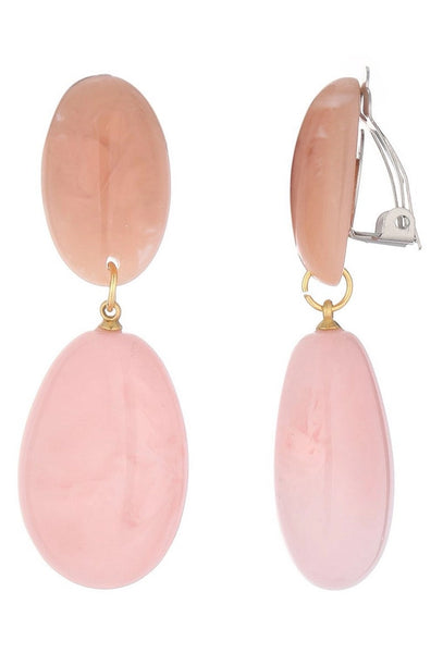 Belle Jewellery Pale Pink Resin Statement Clip On Earrings