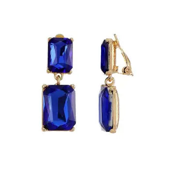Belle Jewellery Royal Blue Crystal Statement Clip On Earrings